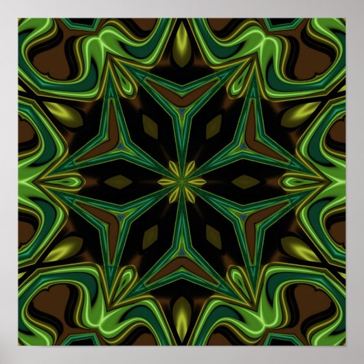 Curven en hoeken Mandala Poster (Voorkant)