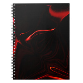 Curven, golving in rood donkerste, zwart fonds. notitieboek