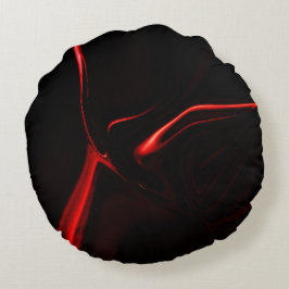 Curven, golving in rood donkerste, zwart fonds. rond kussen