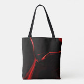 Curven, golving in rood donkerste, zwart fonds. tote bag (Achterkant)