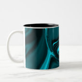 Curven in donker turquoise blauw, diepe lucht of c tweekleurige koffiemok (Links)
