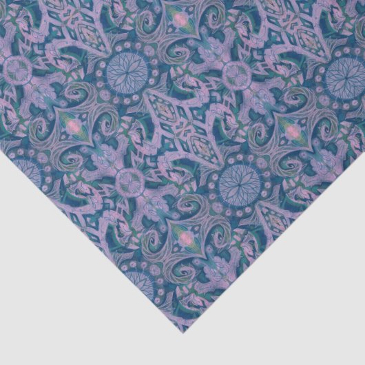 Curven & Lotusbomen, abstracte patroonlavendel & b Tissuepapier (Detail)