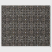 Curven & Lotuses damask taupe charcoal black brown Cadeaupapier (Vlak)