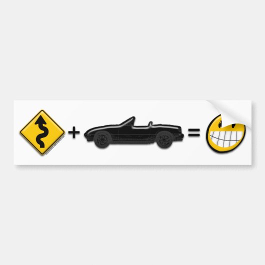 Curven + MX5 = Fun-bumper Bumpersticker (Voorkant)