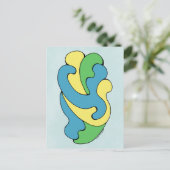 Curven omarmen (geel, blauw, groen) briefkaart (Staand voorkant)