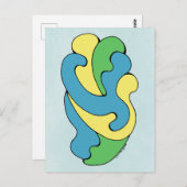 Curven omarmen (geel, blauw, groen) briefkaart (Voorkant / Achterkant)