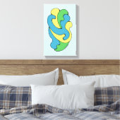 Curven omarmen (geel, blauw, groen) canvas afdruk (Insitu (Slaapkamer))