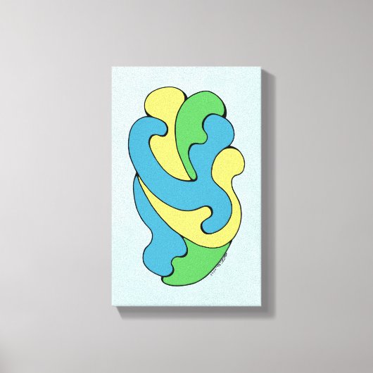 Curven omarmen (geel, blauw, groen) canvas afdruk (Voorkant)