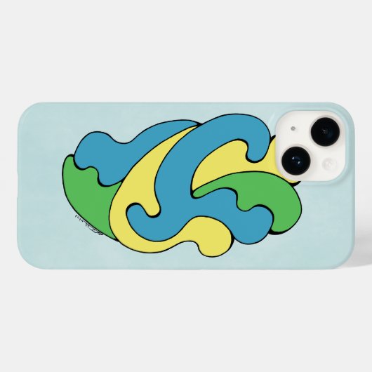 Curven omarmen (geel, blauw, groen) Case-Mate iPhone case