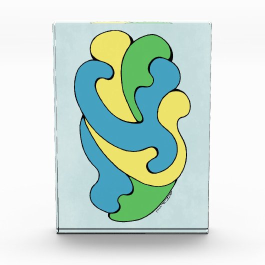 Curven omarmen (geel, blauw, groen) fotoblokken (Voorkant)