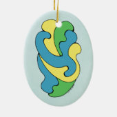 Curven omarmen (geel, blauw, groen) keramisch ornament (Achterkant)