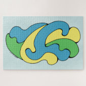 Curven omarmen (geel, blauw, groen) legpuzzel (Horizontaal)