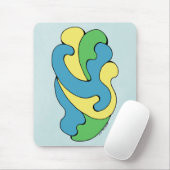 Curven omarmen (geel, blauw, groen) muismat (Met muis)