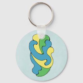 Curven omarmen (geel, blauw, groen) sleutelhanger