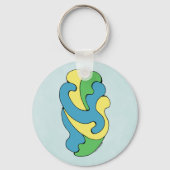 Curven omarmen (geel, blauw, groen) sleutelhanger (Achterkant)