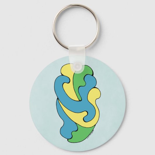Curven omarmen (geel, blauw, groen) sleutelhanger (Achterkant)