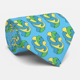 Curven omarmen (geel, blauw, groen) stropdas