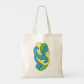 Curven omarmen (geel, blauw, groen) tote bag (Achterkant)
