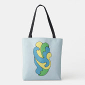 Curven omarmen (geel, blauw, groen) tote bag (Achterkant)