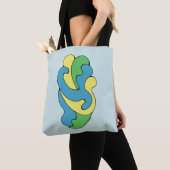 Curven omarmen (geel, blauw, groen) tote bag (Dichtbij)