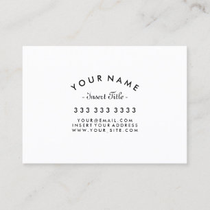 Curven Tekst Professioneel Zwart en Witte Aangepas Visitekaartje