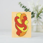Curven voor omhulling (geel, rood, Oranje) Briefkaart (Staand voorkant)