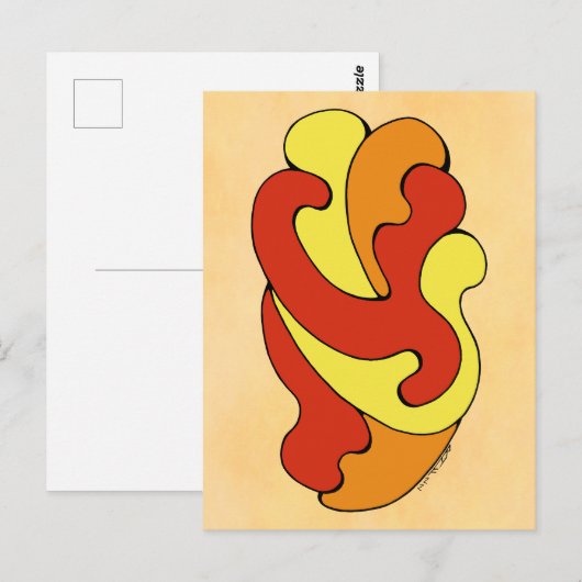 Curven voor omhulling (geel, rood, Oranje) Briefkaart (Voorkant / Achterkant)