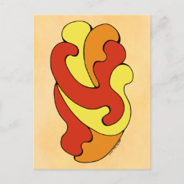 Curven voor omhulling (geel, rood, Oranje) Briefkaart