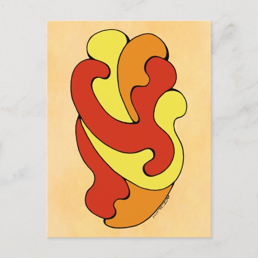 Curven voor omhulling (geel, rood, Oranje) Briefkaart (Voorkant)