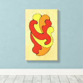 Curven voor omhulling (geel, rood, Oranje) Canvas Afdruk (Insitu (Houten vloer))