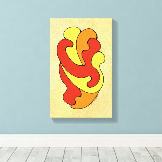 Curven voor omhulling (geel, rood, Oranje) Canvas Afdruk (Insitu (Houten vloer))