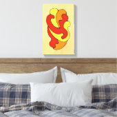Curven voor omhulling (geel, rood, Oranje) Canvas Afdruk (Insitu (Slaapkamer))