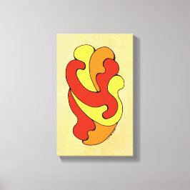 Curven voor omhulling (geel, rood, Oranje) Canvas Afdruk