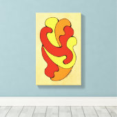 Curven voor omhulling (geel, rood, Oranje) Canvas Afdruk (Insitu (Houten vloer))