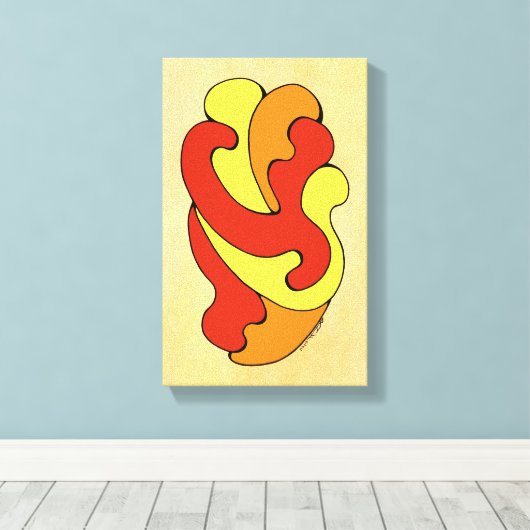 Curven voor omhulling (geel, rood, Oranje) Canvas Afdruk (Insitu (Houten vloer))