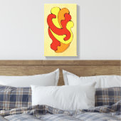 Curven voor omhulling (geel, rood, Oranje) Canvas Afdruk (Insitu (Slaapkamer))