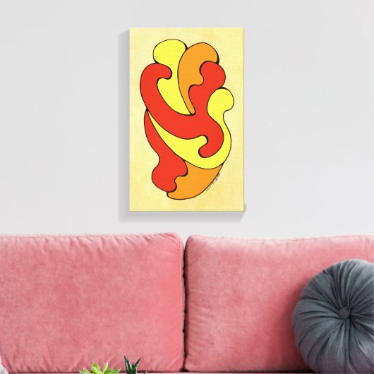 Curven voor omhulling (geel, rood, Oranje) Canvas Afdruk (Insitu (Woonkamer))