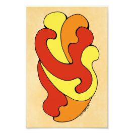 Curven voor omhulling (geel, rood, Oranje) Foto Afdruk