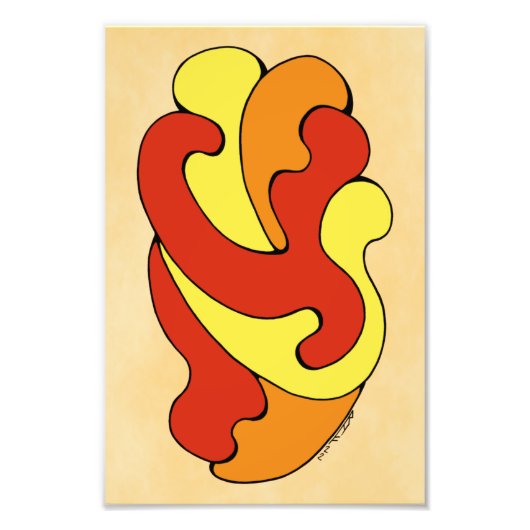 Curven voor omhulling (geel, rood, Oranje) Foto Afdruk (Voorkant)