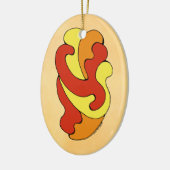 Curven voor omhulling (geel, rood, Oranje) Keramisch Ornament (Links)