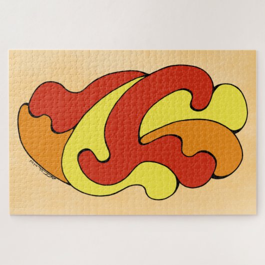 Curven voor omhulling (geel, rood, Oranje) Legpuzzel (Horizontaal)