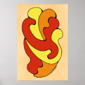 Curven voor omhulling (geel, rood, Oranje) Poster (Voorkant)
