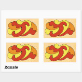 Curven voor omhulling (geel, rood, Oranje) Rechthoekige Sticker (Vel)