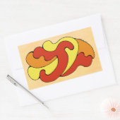 Curven voor omhulling (geel, rood, Oranje) Rechthoekige Sticker (Envelop)