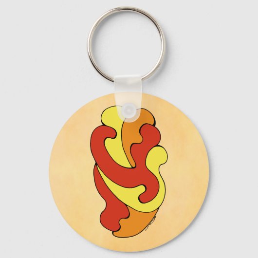 Curven voor omhulling (geel, rood, Oranje) Sleutelhanger (Voorkant)