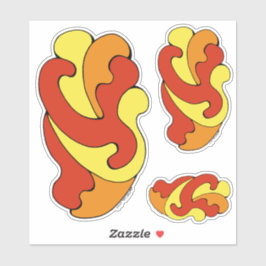 Curven voor omhulling (geel, rood, Oranje) Sticker