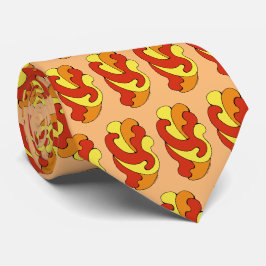 Curven voor omhulling (geel, rood, Oranje) Stropdas