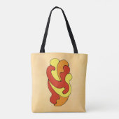 Curven voor omhulling (geel, rood, Oranje) Tote Bag (Achterkant)