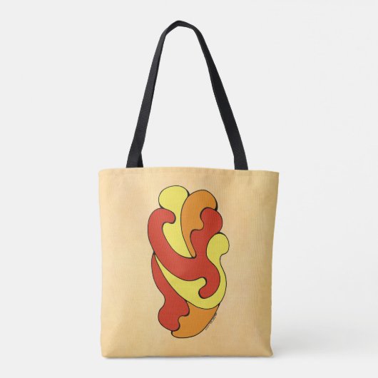 Curven voor omhulling (geel, rood, Oranje) Tote Bag (Achterkant)