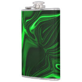 Curves and folds green nickeled on dark background heupfles (Links)